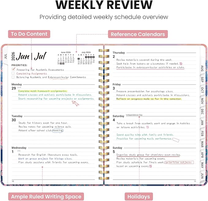 ZOTIA Planner 2026-2027 Weekly & Monthly Calendar Planner Jul 2026-Jun 2027