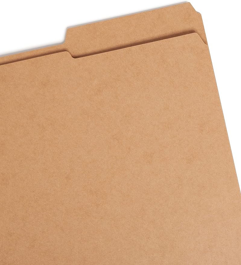 Smead File Folder, Reinforced 2/5-Cut Tab Right Position, Guide Height, Letter Size, Kraft, 100 per Box (10786)