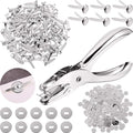 Mudder 100 Pieces Brass Paper Fasteners Paper Brads, and 300 Pieces Washers with Hole Punch for DIY Craft Scrapbooking School Supplies(3/4 Inch Long,Silver)