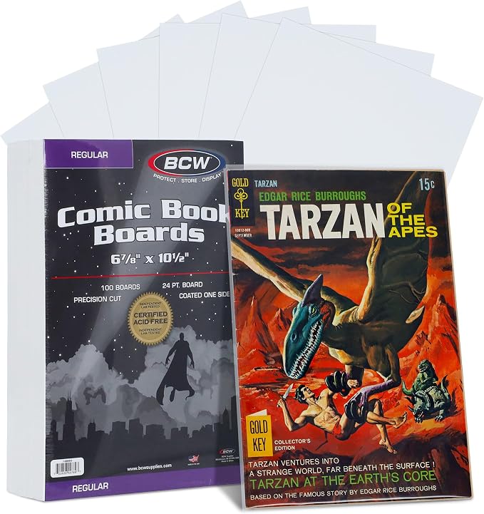BCW Regular Backing Boards | 200 Count Each | Acid-Free Storage Solution for Comic Collectors | Protection and Display for Comic Books