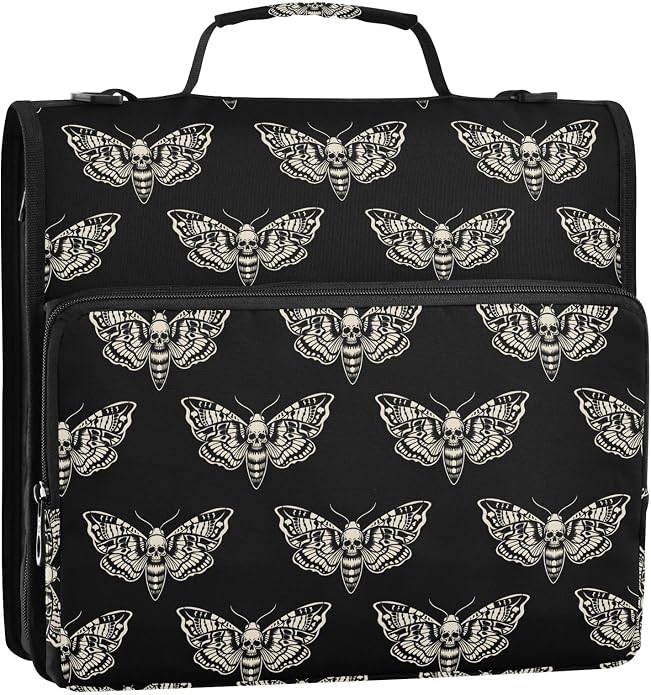 Zipper Binder Bag 3 Ring File Folder Portfolio Organizer Zippered Binder Bags with Strap Fits Laptop Women Men