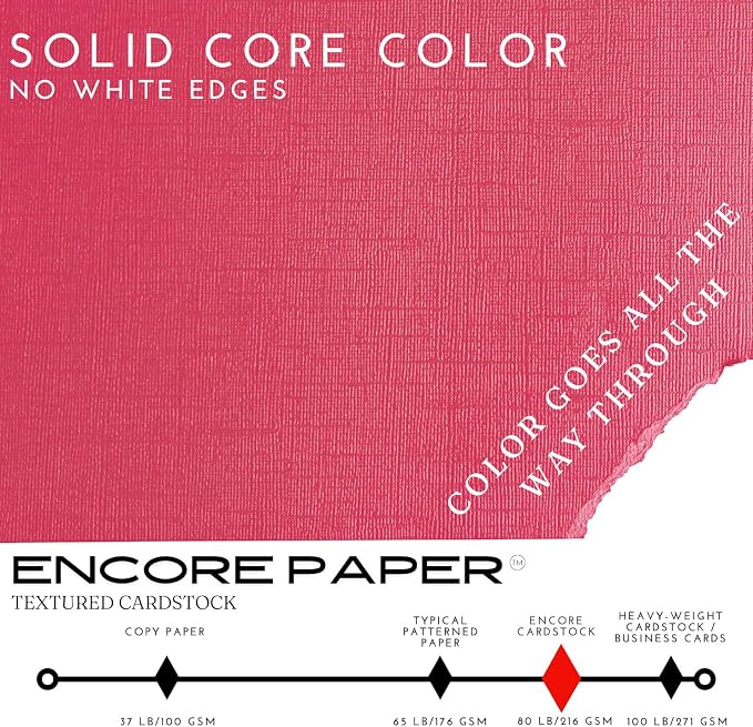 Vermillion—12x12 Textured Cardstock | 80lb Textured Red Scrapbook Paper | Premium Cardstock for Cricut Cutting | 25 Sheets