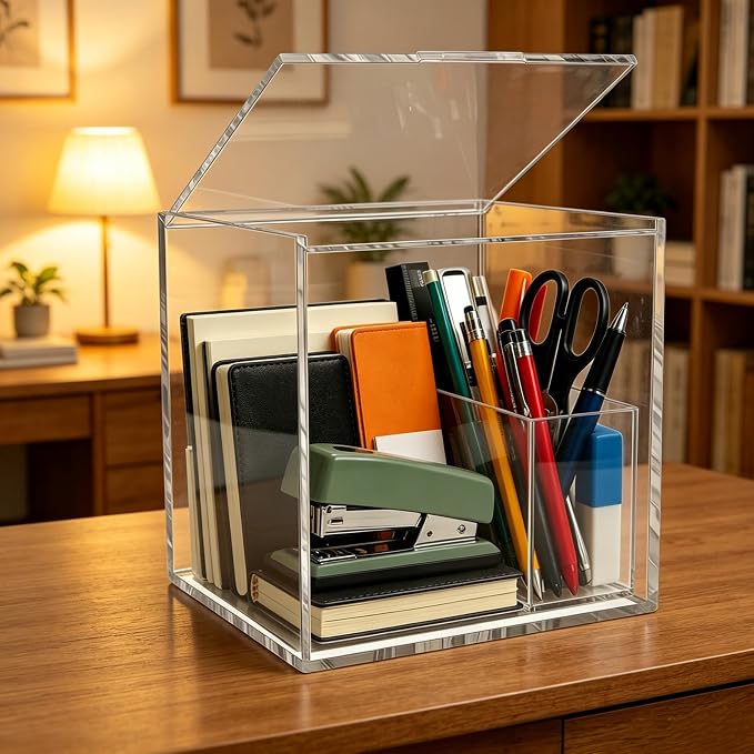 KissYou Acrylic Box Clear Storage Contanier Plastic Hinged Lid Box Coffee Pod Holder Wedding Candy Box Transparent Display Box with Lid