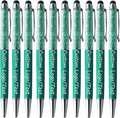 Yucold Customized Pens with Name/Logo - Touch Screen Stylus Ballpoint Pen, Perfect for Weddings, Business & Personalized Gifts (Peacock Green,200)