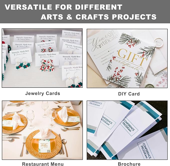 110lb White Cardstock 8.5x11, 120 Sheets Heavyweight White Card Stock 300 GSM for Invitations, Menus, Poster, DIY Card (8.5'' x 11'')