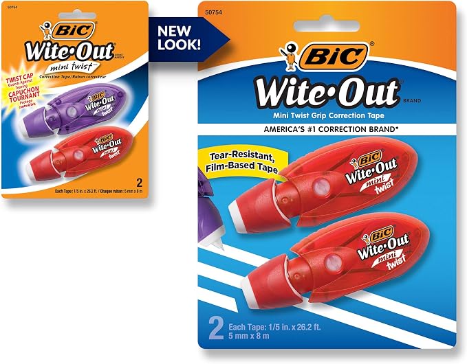 BIC Wite-Out Brand Exact Liner Correction Tape (4-Count) and Mini Twist Correction Tape (2-Count)