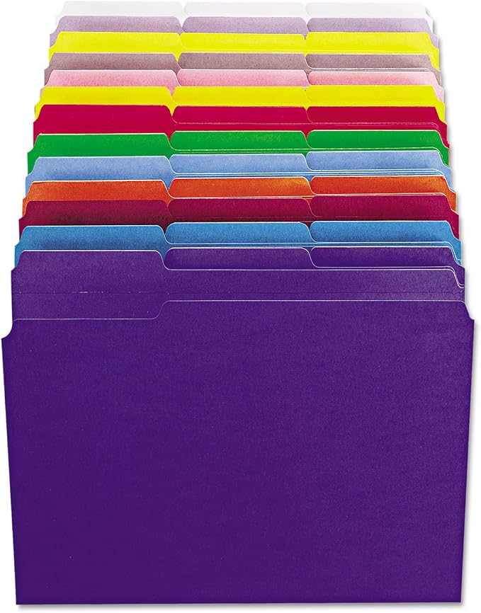 Smead File Folder, Reinforced 1/3-Cut Tab, Letter Size, Blue, 100 per Box (12034)