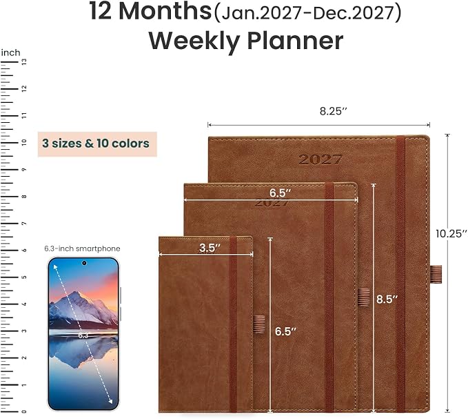 2027 Pocket Planner, 6.5" x 3.5", Small Weekly and Monthly Calendar
