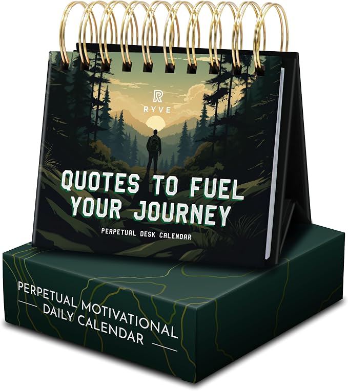 Inspirational Gifts for Men, Motivational Desk Calendar, 366 Daily Quotes | Office Gifts for Men, Perpetual Motivational Flip Calendar, Executive Desk Decor, Daily Leadership Quotes & Mindset
