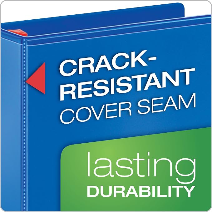Tops Products 26342 Clearvue Binder, D-Ring,4-Inch Capacity, 11-Inch x8-1/2-Inch, Blue