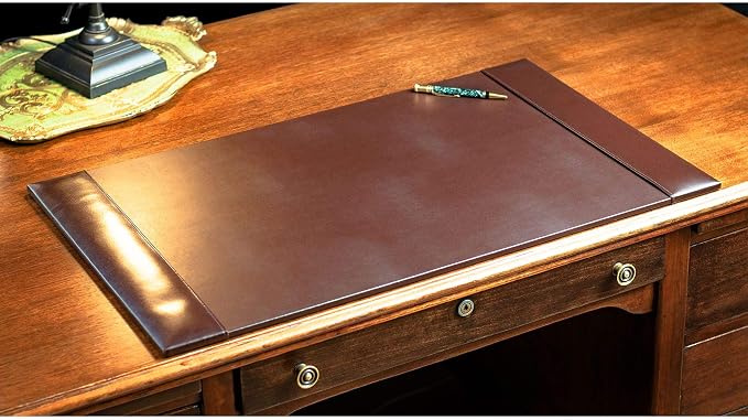 Dark Brown Bonded Leather 9-Piece Desk Set