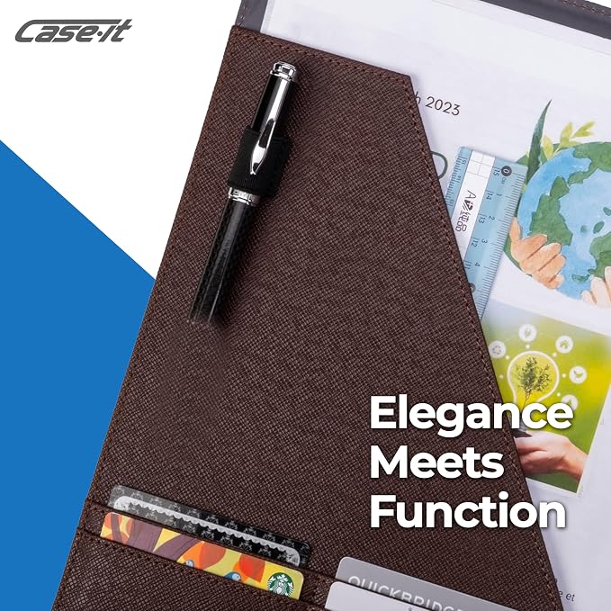 Case-it Business Padfolio | Letter Size | PAD-14 Brown | Premier, Letter Size Writing Pad, School & Office