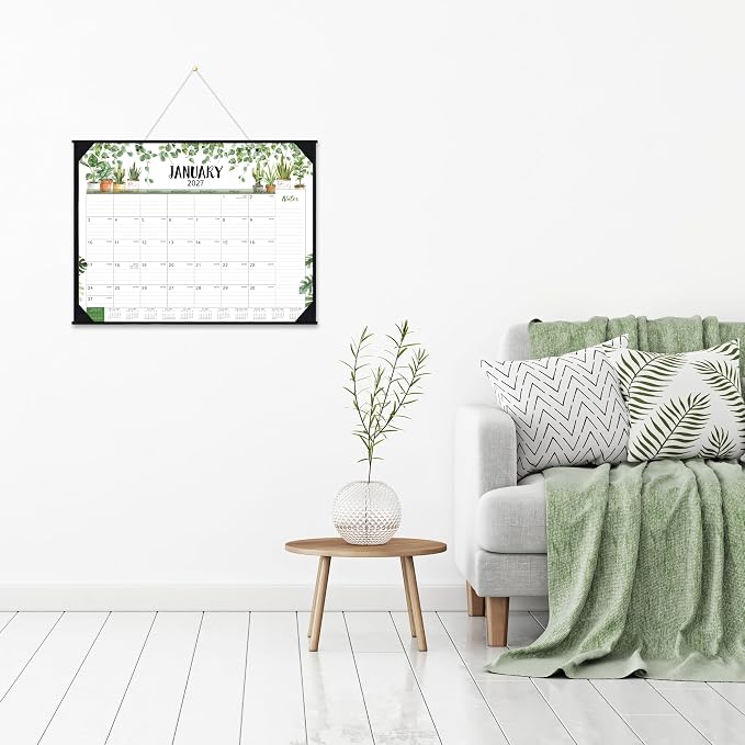 2027 Desk Calendar - Large Desk Calendar 2027 22x17, Jan. 2027 - Dec. 2027, 2027 Large Calendar, 12 Months, Corner Protectors - Plants