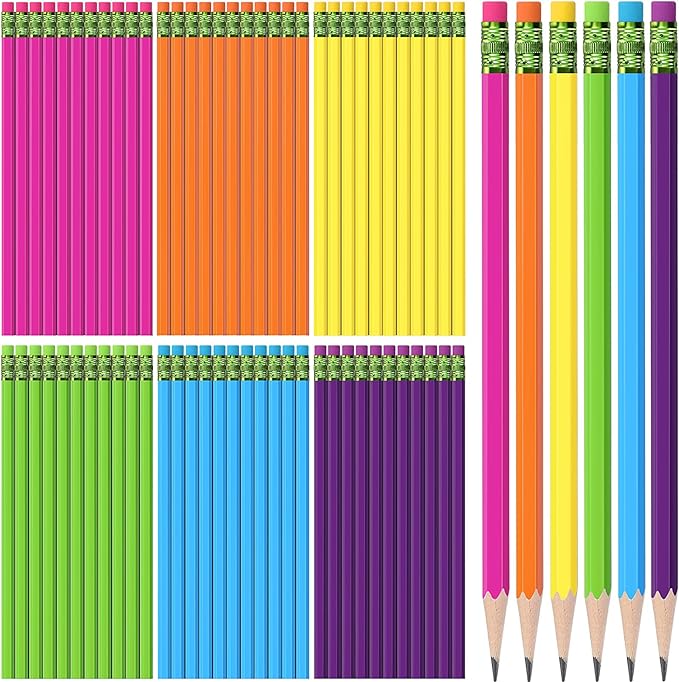 TecUnite 240 Pcs HB #2 Unsharpened Pencils with Eraser Wooden Hexagonal Graphite No 2 Pencils for Students Adults Gifts Exams School Office Sketching(Rainbow)