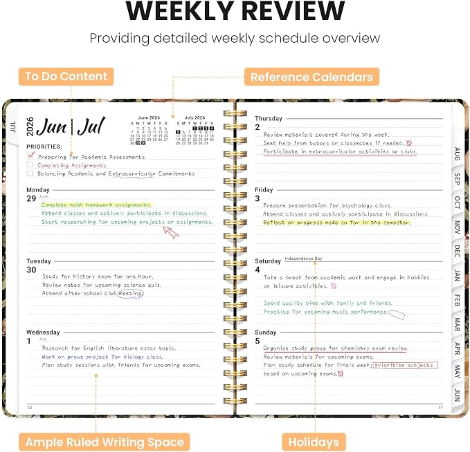 ZOTIA Planner 2026-2027, Jul 2026-Jun 2027 Weekly & Monthly Calendar