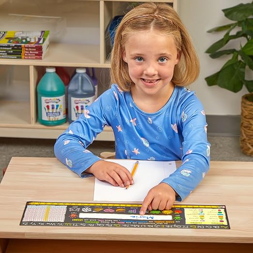 Really Good Stuff Chalkboard-Style K-2 Vinyl Desktop Helpers, Set of 24