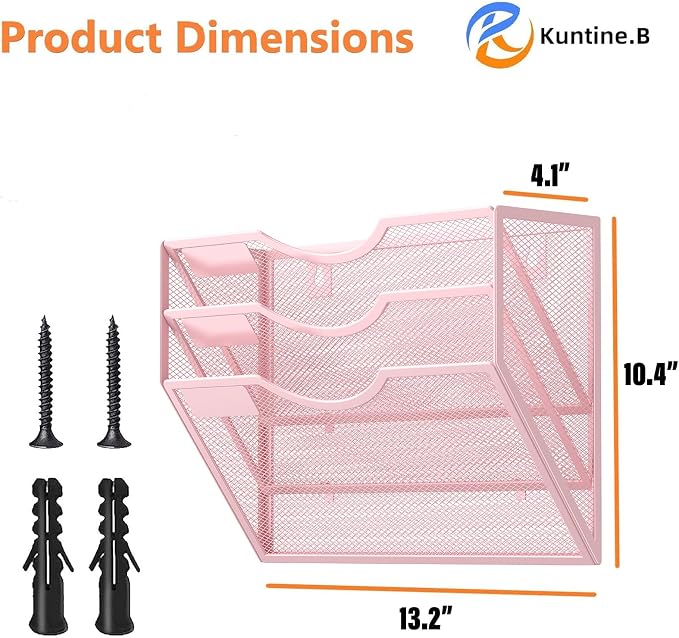 Kuntine.B Wall File Organizer Office Hanging Magazine Holder Wall File Organizer for Office Home