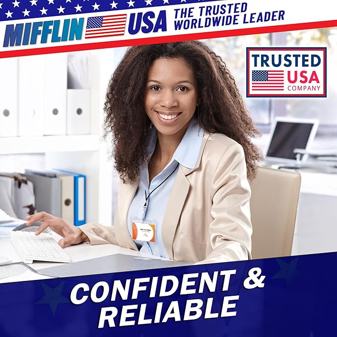 Mifflin-USA Card Protector (4x3 Inch, Clear, Bulk 100 Pack) Quick Load Horizontal No Zipper Name ID Badge Holder