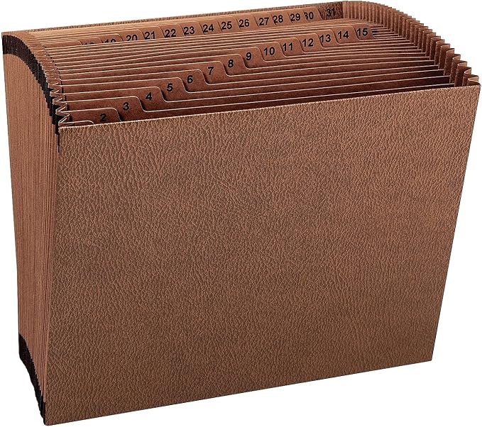 Smead TUFF Expanding File, Daily (1-31), 31 Pockets, Letter Size, Redrope-Printed Stock (70467)