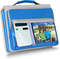 Ndsox Zipper Binder 3 Ring with Handle, 2 Inch O-Ring Document Organizer Middle School Binder with Zipper for Students, 5-Tab Expanding File Folder & 2 Mesh Pouches, DIY Clear Front Pocket, Blue