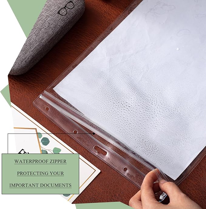 Sinload 20 Pcs Heavy Duty Sheet Protectors 8.5 x 11 Inch Job Ticket Holder Waterproof Resealable Zip Page Wall Sign Holder Clear Dry Erase Document Sleeve Magazine Protector Vertical(13.2 x 8.75 Inch)