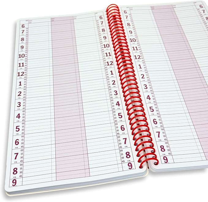 Portage Notebooks Appointment Book – Large 7" x 13.5" Undated Planner for Daily Scheduling - 3 Column Professional Daily Planner Undated for Office, Home, or Salon Use