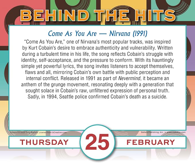Behind the Hits 2027 Daily Desk Calendar: Boxed Page-a-Day Music Trivia Calendar with Day-to-Day Stories Behind Legendary Songs & Chart-Topping Moments