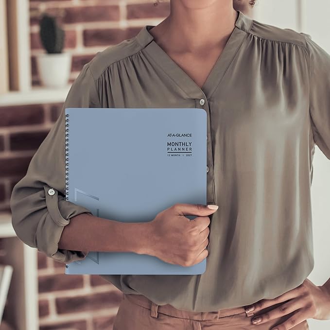 AT-A-GLANCE 2027 Planner, Monthly, 9" x 11", Contemporary, Slate Blue (70250X2027)