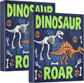 Dinosaur Roar Round Ring Binders 1.5 Inch Dragon Dino Skull 3 Ring Clipboard Binder for Office School Work Supplies File Folder Document 200 Sheet Capacity Easy Open 2 Pieces