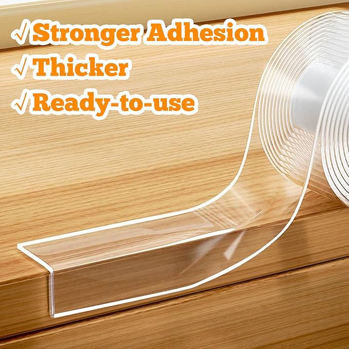Corner Protectors Baby Proofing,0.8 in x 13.12 FT Clear Edge Protector Strip with 6 Furniture Corner Guards,Cabinets,Tables and Window Sill Sharp Corner Safety Bumpers