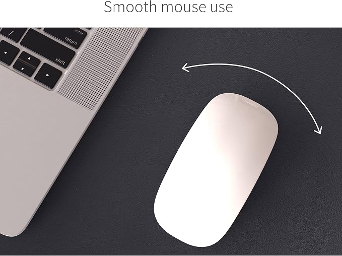 RENMTURE Dual-Sided Mouse Pad, Natural Cork & PU Leather Large Desk Pad for Office and Home Work, Desk Protector Non-Slip, Waterproof, Easy Clean (Black, 23.6" x 13.7")
