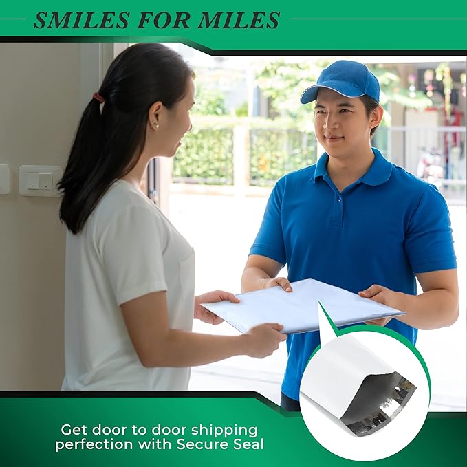 100 Pack Secure Seal White Poly Mailers - 26x32 Safe Shipping Bags - E-Commerce Self Sealing 2 Mil Poly Envelopes