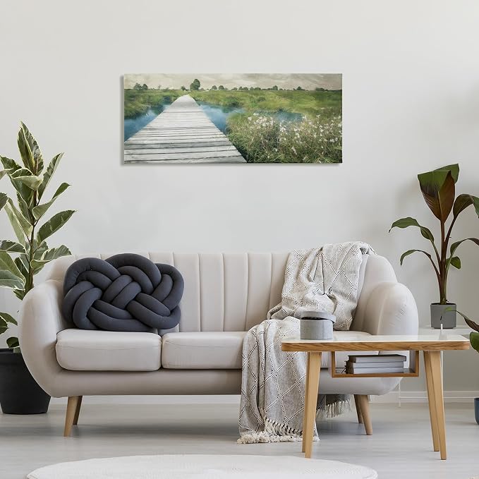 Stupell Industries 'Walkway On The Marsh', Canvas Art, 40 x 17 Inches, Easy to Hang and Sturdy, Made in USA, by Milli Villa | Stupell Industries · By Milli Villa · Ready to hang · Calm lake house decor · Made in USA