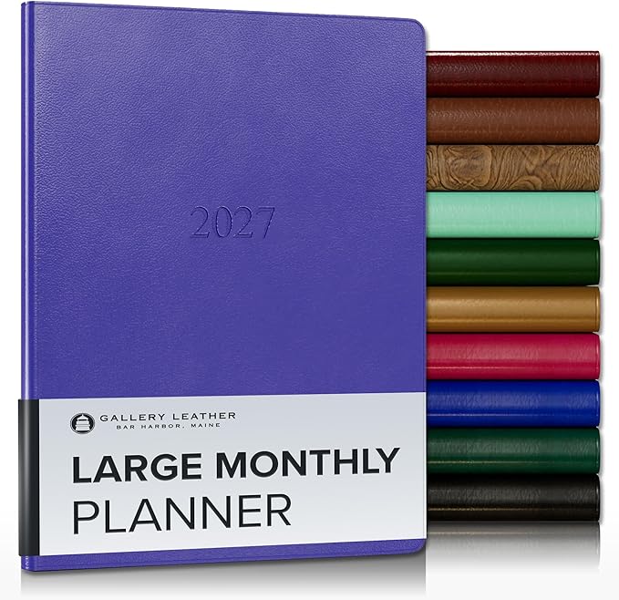 Gallery Leather Large Monthly Planner 2026-2027 Caribbean Hibiscus