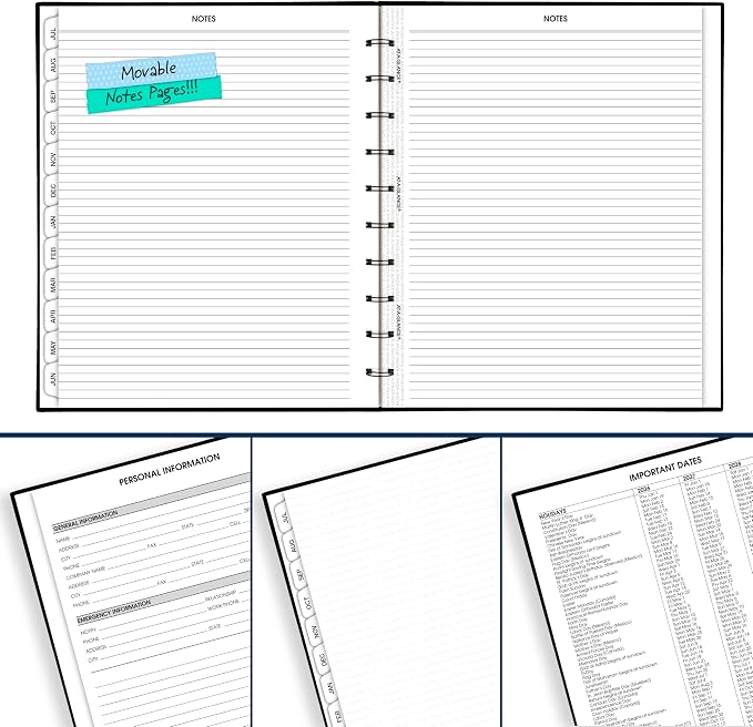 AT-A-GLANCE Planner 2026-2027 Weekly & Monthly Academic 12-Month July-June Quarter-Hourly Appointment Book, 9" x 11", Move-A-Page, Black (70957E05)