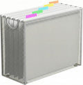 Letter-Size Hanging File Organizer (Silver, with 5 Grey Folders) | File Holder Filing Box for Desk, Metal Mesh Desk File Folder Storage for Office(No Assembly Required)