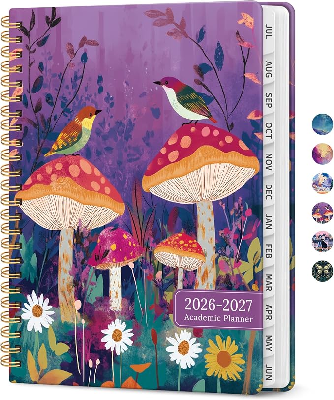 Taja Planner 2026-2027, Jul 2026-Jun 2027 Monthly & Weekly Calendar Planner | 6.3" x 8.5", Hardcover Academic Calendar, Teacher Student Agenda Book with Tabs, School Office Supplies, Fable Grove