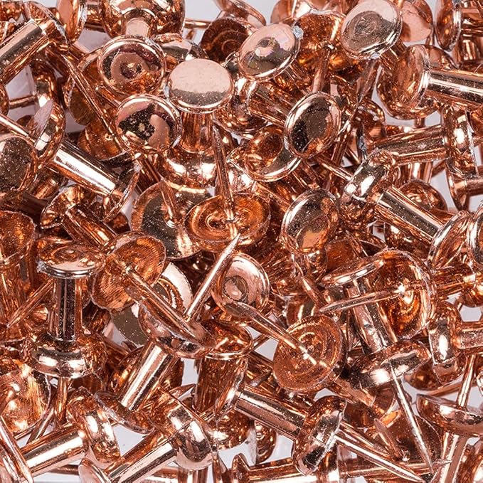 JAM PAPER Colorful Push Pins - Rose Gold Pushpins - 100/Pack