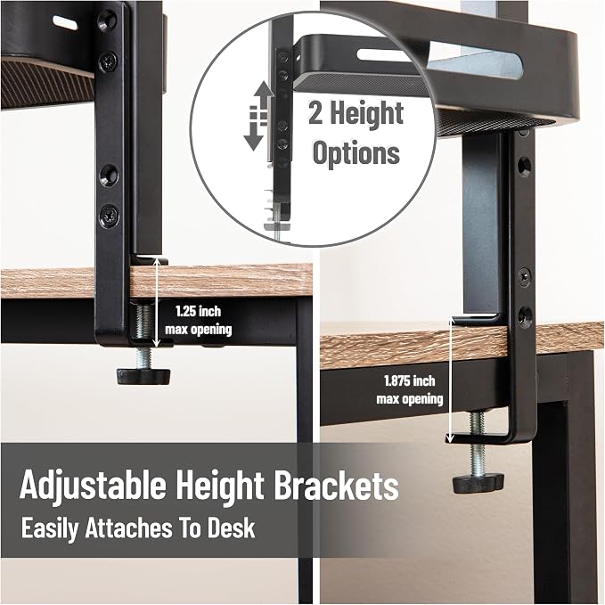 Mind Reader 2-Tier Desk Organizer with Clamp, Accessory Shelf