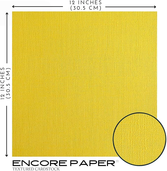 Lemon Twist —12x12 Textured Cardstock | 80lb Textured Yellow Scrapbook Paper | Premium Cardstock for Cricut Cutting | 25 Sheets