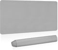 Patikil Desk Mat, 31"x15" Non-Slip Waterproof PU Leather Desk Pad Dual Sided Desktop Protector, Light Grey