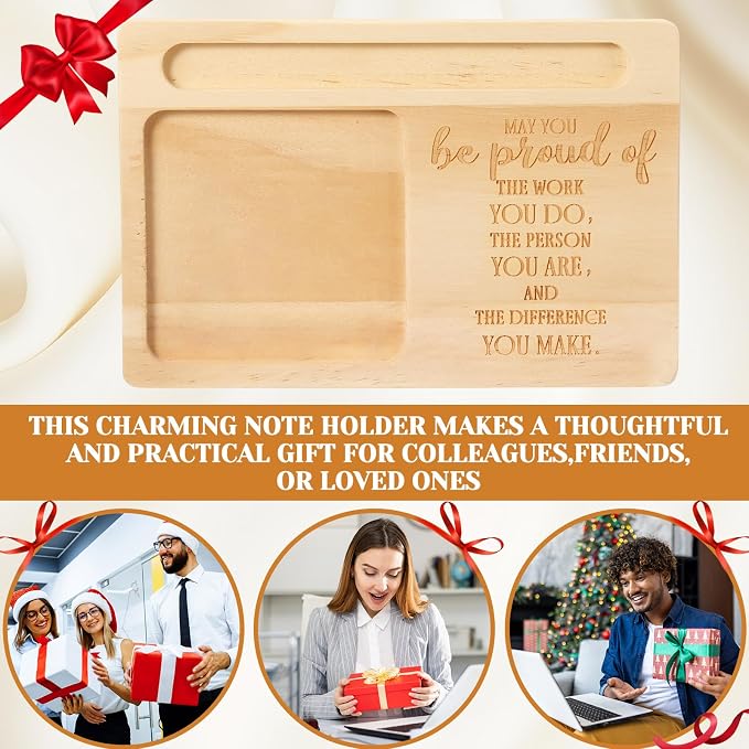 20 Pcs Back to School Teacher Appreciation Gifts Bulk Wooden Sticky Note Holder Motivational Thank Your Gift Inspirational Sticky Notes for Teacher Back to School (Proud)