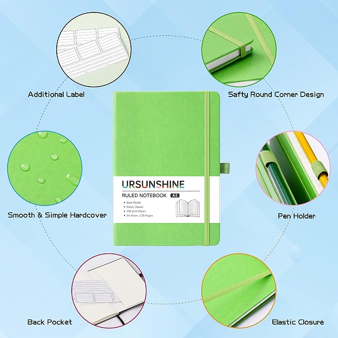 Ruled Notebook/Journal - Classic Lined Journal/Notebook, 5.3" x 8.26"
