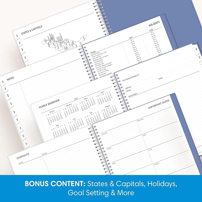 Blue Sky 2027 Weekly Monthly Planner Calendar 8.5"x11" Large Print Lindley