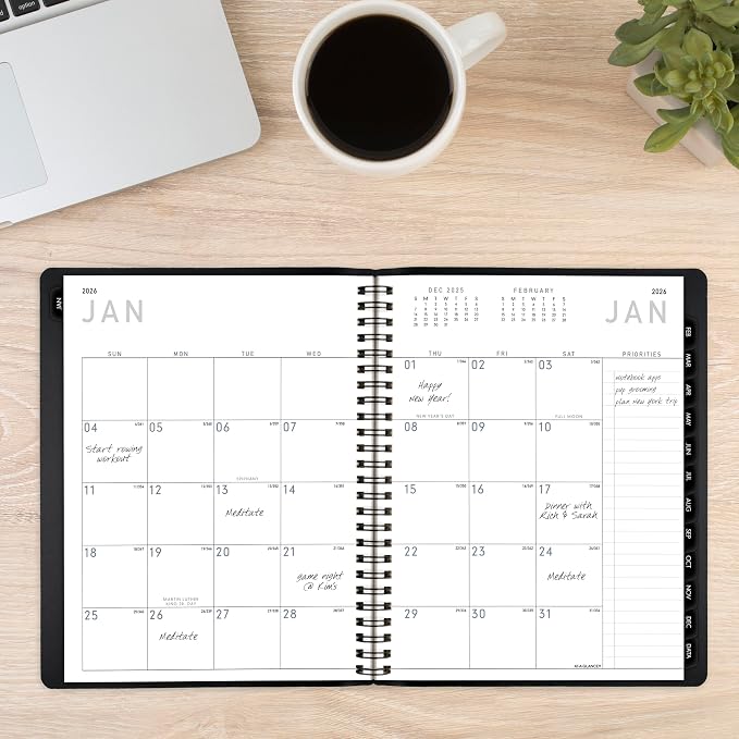 AT-A-GLANCE 2026 Planner, Monthly, 7" x 8.75", Medium, Contemporary, Black (70120X0526)