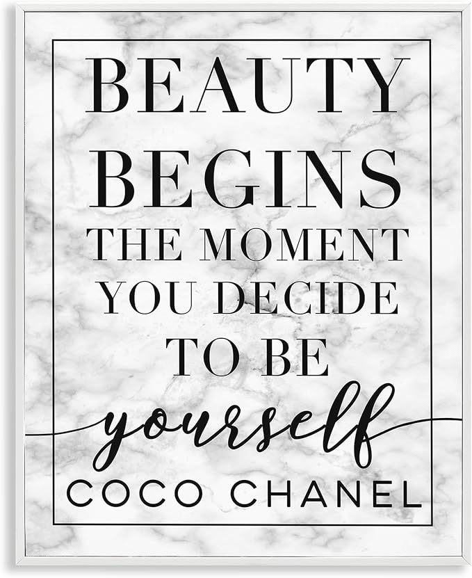 Beauty Begins Inspirational Quote, 24 x 30 Inch Framed Giclée Print | Stupell Industries · By Lil' Rue · Ready to hang · Giftable accent for home refresh · Made in USA