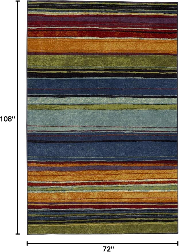 Mohawk Home Rainbow Stripe 6' x 9' Area Rug - Multicolor - Perfect for Living Room, Dining Room, Office