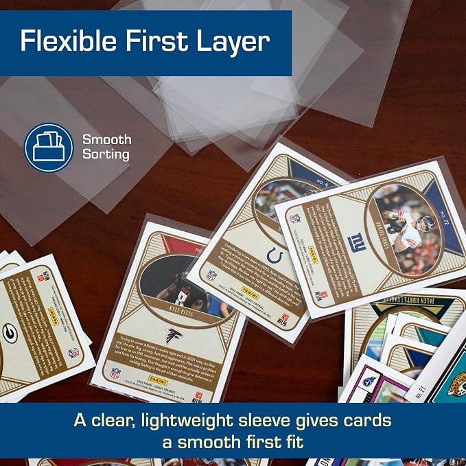 BCW Card Sleeves and Toploaders for Card Combo | Premium Top loaders for Cards and Acid-Free Penny Sleeves | Great for Football, Magic The Gathering, Pokemon, and Baseball Card Protectors 100 Count