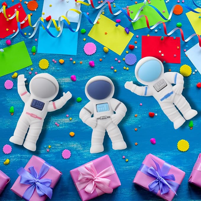 Resurhang 48 Pcs Space Themed Erasers Astronaut Figurines Eraser