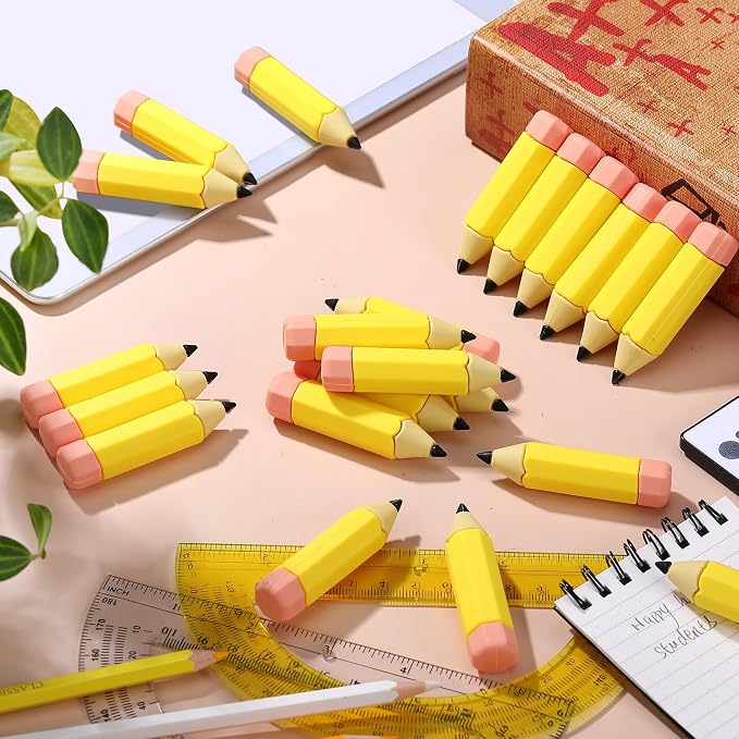 Affrolling 36 Pcs Large Pencil Shaped Eraser Bulk Back to School Party Gift